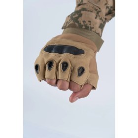 Resim Combat Tactical Outdoor Kesik Parmaksız Eldiven Asker Polis Dağcı Sporcu Bisikletçi Kemik Eldiveni - 004 