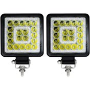 Resim Maiyame D0103 E10 4 İnç Kare Çift Halka Melek Gözü Led Çalışma Lambası, 16000lm, Ip67 Su Geçirmez, 2'li Paket 