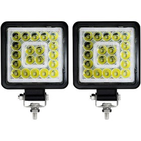 Resim Maiyame D0103 E10 4 İnç Kare Çift Halka Melek Gözü Led Çalışma Lambası, 16000lm, Ip67 Su Geçirmez, 2'li Paket 