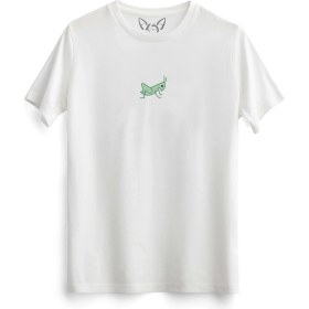 Resim Alfa Tshirt Animal Çekirge Dijital Baskılı Çocuk Beyaz Tshirt 