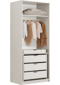 Resim Blesk Gardırop, More 2 Kapaklı Çekmeceli Dolap - Reflekte Kapaklı Beyaz 