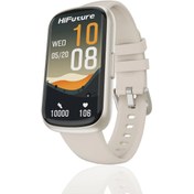 Resim HiFuture EVO2 Bluetooth 5.2 1.47” Ekran 1 ATM Su Geçirmez 24+ Spor Modu Nabız Spor Kan Oksijen Takibi IOS & Android Uyumlu Akıllı Bileklik Açık Krem 