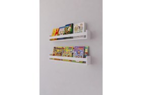 Resim Wooden Woodenworld Montessori Çocuk Odası Eğitici Kitaplık 2 Li Duvar Raf Set 