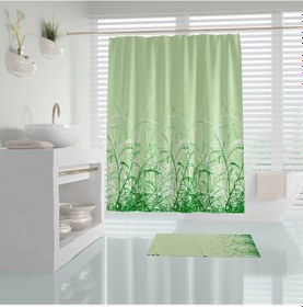 Resim Zethome Tropik Hayfield Banyo Duş Perdesi Tek Kanat 1X180X200 Çok Renkli 