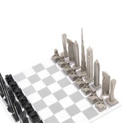 Resim Paslanmaz Çelik Mermer Satranç Takımı Dubai 