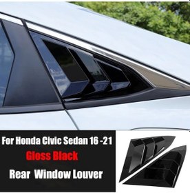 Resim Dashanshop Honda Civic Sedan 2016-2021 10.nesil Gloss Black Yan Pencere Panjur Havalandırma 