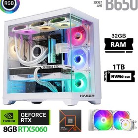 Resim XASER Lexus x560 Ryzen 5 8400F 32GB Ram 1TB M.2 NVMe SSD 8GB RTX5060 Sıvı Soğutmalı Beyaz Oyuncu Bil 