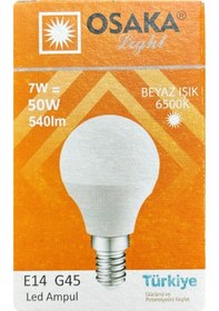 Resim 2 Adet Osaka 7w 50w Beyaz Işık E14 Duylu İnce Duy Led Mini Ampul 