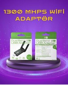 Resim Toptan Bulurum Yüksek Hızlı 1200 Mbps Çift Bant USB WiFi Adaptör – Güçlü Sinyal, Geniş Uyumluluk 