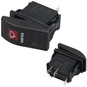 Resim Powermaster Silecek Sembollü Işıklı 3 Pinli On-off 12-24v Marin Switch-179268 