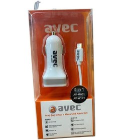 Resim Avec Av-m631+av-w101 Çakmaklık Araç Şarj Seti Micro Usb Kablolu 