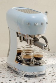 Resim SMEG 50's Style Pastel Mavi Espresso Kahve Makinesi ECF02PBEU 