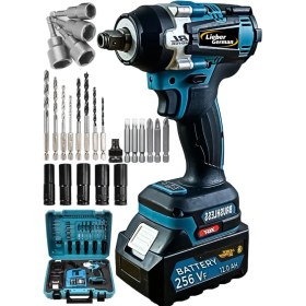 Resim Lieber German Ix 256VF Kömürsüz Motor 560 Nm 30 Pcs Setli 2 Akülü Somun Sökme Sıkma Makinesi 