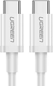 Resim Ugreen USB C to USB C 3A Hızlı Şarj ve Data Kablosu Beyaz 50 CM 