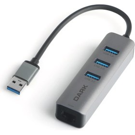 Resim Dark USB Type-A To RJ45 Gigabit Ethernet ve 3xusb 3.0 Hub Çoklayıcı Adaptör (DK-AC-USB332GL) 