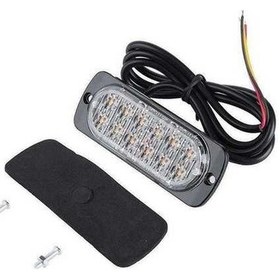 Resim Pazly 4 Adet 12'li Strobe Led Amber Tehlike İkaz Beacon Acil Yanıp Sönen K15239 