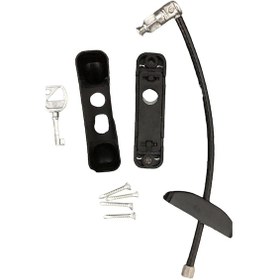 Resim Siyah Çocuk Güvenlik Kilidi Pencere Kilidi Çelik Halatlı Kilit 4 Adet 