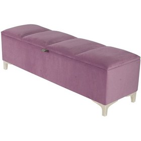 Resim Vetra V2 Sandıklı Puf Pembe Dilimli Model Sandıklı Bench Puf - Sandıklı Yatak Ucu Bankı 