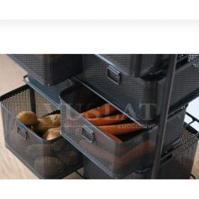 Resim Yıldıray Metal 4 Katlı 8 Bölmeli Tekerlekli Sebzelik 