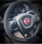 Resim Dikişli Direksiyon Kılıfı İthal Siyah Deri Siyah Dikişli Fıat Doblo İçin Siyah 