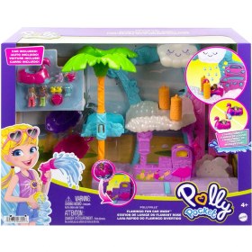 Resim Melek Store HHJ05 Polly Pocket Flamingo Araba Su Eğlencesi Seti 
