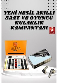 Resim Aynalı Bluetooth Kulaklık Ve 7 Kordonlu Akıllı Saat Dijital Göstergeli Uzun Pil Ömrü 