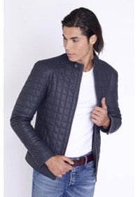 Resim Şahin Deri Lacivert Erkek Spor Gerçek Deri Mont-lacivert Lacivert 