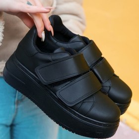Resim MYBB SHOES Siyah Taban Cırtlı Spor Ayakkabı 