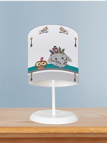 Resim Mekta Home Bebek Ve Çocuk Odası Kızılderili Filli Ve Seksek Desenli Abajur 