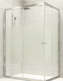 Resim Durul Duşakabin 80x100 Dikdörtgen Çizgili Cam 