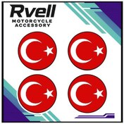 Resim Rvell Türk Bayragı Koruma Takoz Damla Sticker 4 Lü 01 1.Resim 