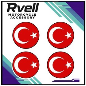 Resim Rvell Türk Bayragı Koruma Takoz Damla Sticker 4 Lü 01 1.Resim 