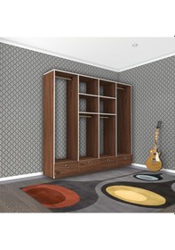 Resim Kenzlife giysi dolabı 4 bölmeli 4 çekmeceli kamil 182*200*42 cvz dolap kapaksız 