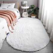 Resim Oval yatak odası başucu halısı, yatak ucu matı, oturma odası sehpa matı 