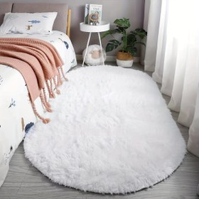 Resim Oval yatak odası başucu halısı, yatak ucu matı, oturma odası sehpa matı 