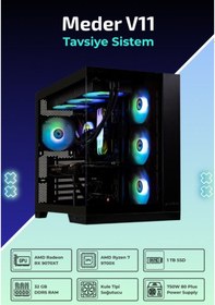 Resim IH Meder V11 R7-9700X 32 GB 1 TB SSD 16 GB RX9070XT FreeDos Masaüstü Oyuncu Bilgisayarı 