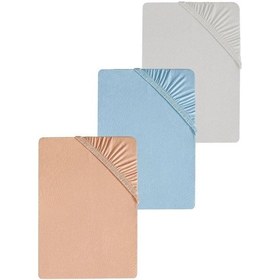 Resim 3 Adet Düz Pamuklu Tek Kişilik 80 X 200 + 30 Cm Lastikli Penye Çarşaf Yavruağzı-gri 