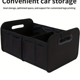 Resim Gateesat Siyah Kişiselleştirilmiş Logolu Large Oxford Bagaj Organizatörü Pratik Araç Depolama Çözümü 