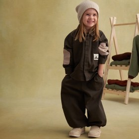 Resim Unisex Çocuk Gabardin Gömlek Haki - 5-6 Yaş 