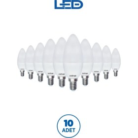 Resim ROTHER RTL02111-10 Rother LED Mum Avize Ampul 6WE14 470Lümen 4000K Gün Işığı Enerji Tasarruflu Ampul 10Adet 