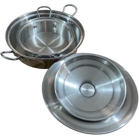 Resim Mobilreyon Alüminyum Kızartma,pilav,karnıyarık,kamp Tavası 2'li Set 28 Cm-32 Cm Kapaklı Tava Gümüş 