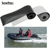 Resim KOETSU Çift Taraflı PVC Tamir Yaması, Ağ Güçlendirici ile 0.7mm - 2" x 3.94" Kayaklar, Paddleboardlar, Şişme Tekneler ve Tekneler için - Siyah ve Beyaz, Dayanıklı ve Esnek Hızlı Onarımlar için, Tekne Tamir Yaması, Su Araçları Koruma, Ağ Güçlendirici Tasarım, Esnek Tamir Malzemesi 