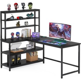 Resim faween 89020 140cm Çalışma Masası Oyuncu Masası Bilgisayar Masası Ders Laptop Siyah 