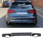 Resim Audi A3 2013-2016 Hatchback Uyumlu Rs3 Difüzör ( Normal Tampon İçin ) 