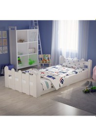 Resim Tuliplife Montessori Karyola Beyaz 90x190 Yatak Uyumlu Oval Kesim Çocuk Yatağı-Tlp-212 