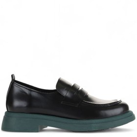 Resim Bueno Shoes Siyah Yeşil Açma Deri Kadın Loafer 01wz4000 