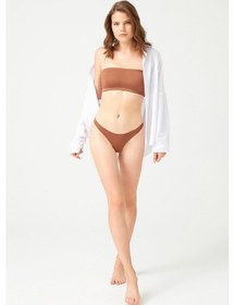 Resim Cottonhill Straplez Crop Top Büstiyer Sütlü Kahve Sütlü Kahverengi 