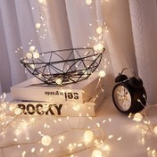 Resim 200cm/78.74inç LED Buz Çatlak Top Bakır Tel Dekoratif Işık, İç Mekan Ofis Dekorasyonu, Odalar, Partiler, Düğünler, Hediyeler, Mezuniyet Sezonu Dekorasyonu için Uygun - Pil Olmadan 