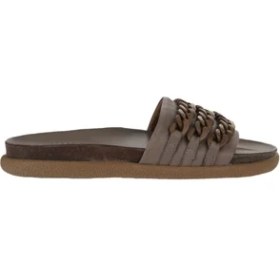 Resim Bueno Shoes Gri Deri Kadın Düz Terlik 01WU4708 01WU4708 