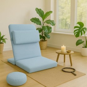 Resim Backjack XL Meditasyon Sandalyesi, Yastıklı, 55x40x40 cm, Fermuarlı Kılıf (Mavi) 